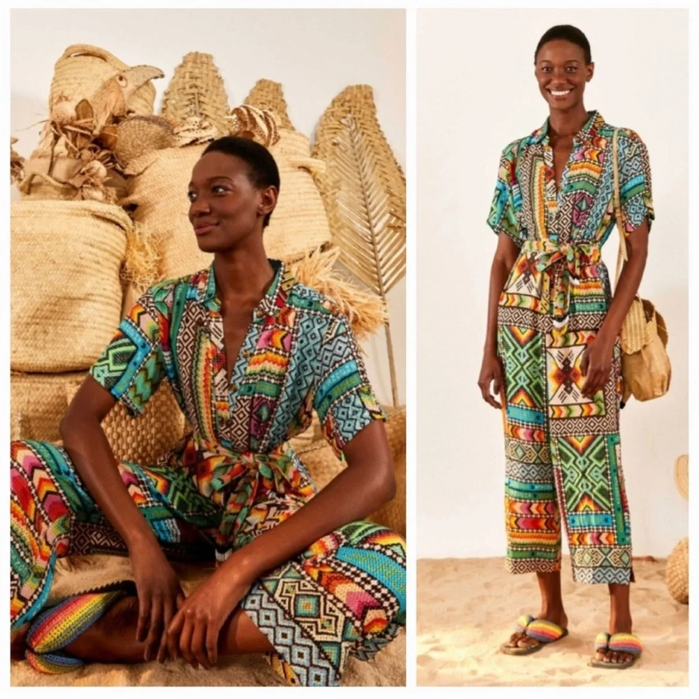 FARM Rio Multicolor Patterned Jumpsuit - Picture 1 of 7